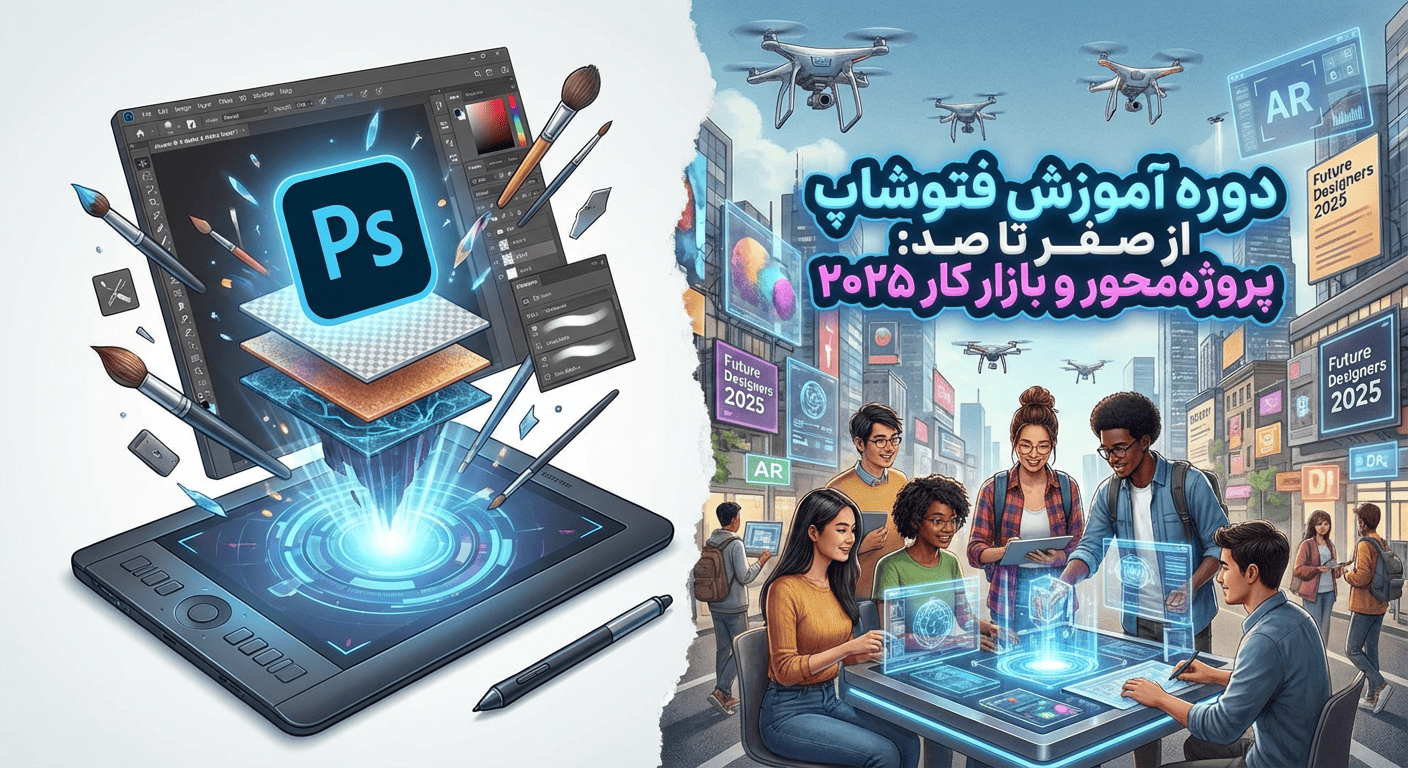 دوره آموزش فتوشاپ از صفر تا صد: پروژه‌محور و بازار کار ۲۰۲۵ خلاقیت به خرج بده و منحصر به فردش کن